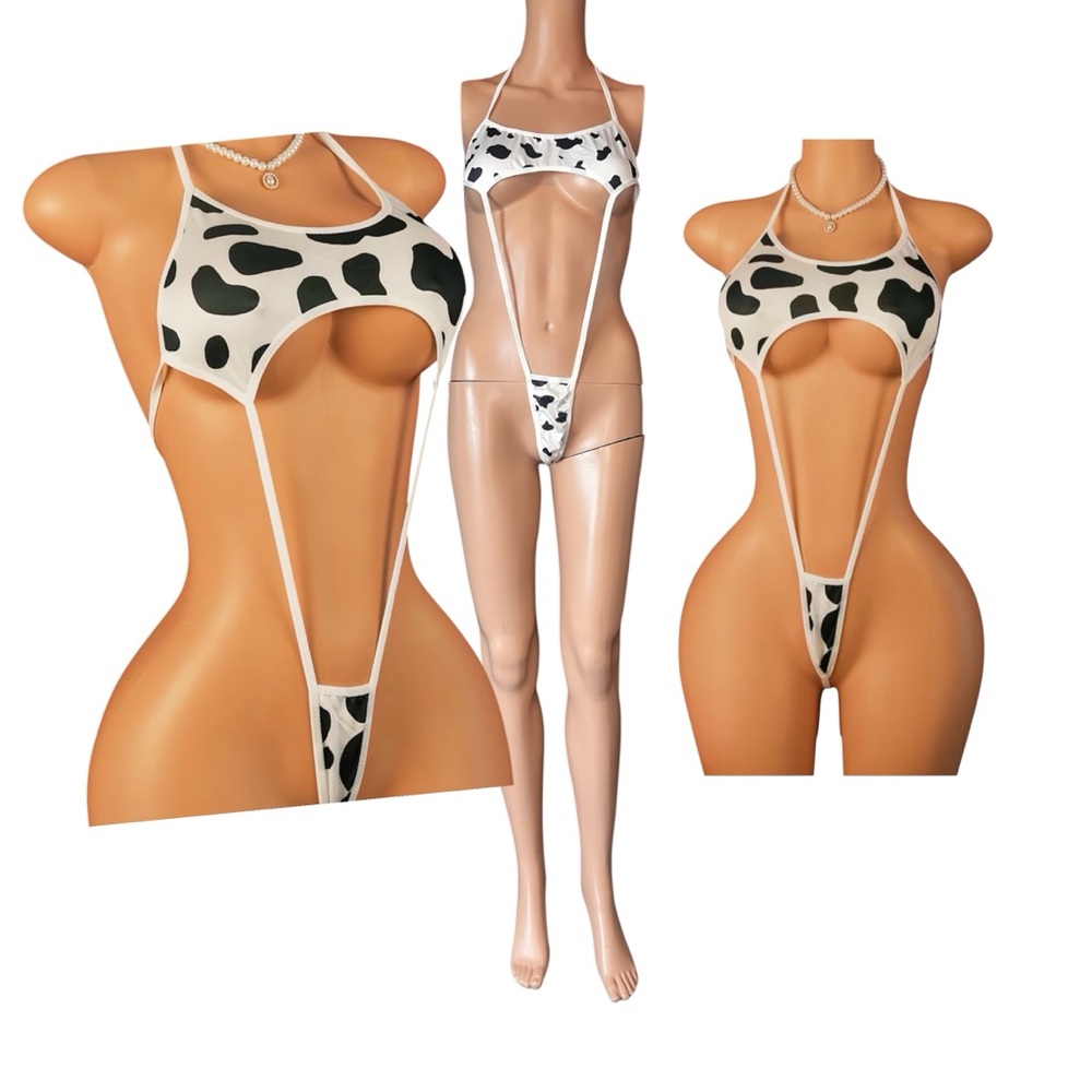 Stylish Black and White Halter Bodysuit - Picture 11 of 12